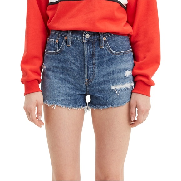 ❤️ Levi's Womens 501 High-Rise Shorts Sansome Muse - Picture 8 of 10